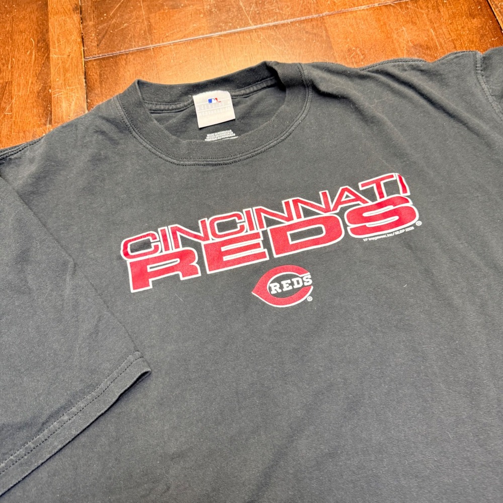 Vintage Cincinnati Reds MLB T-Shirt Mens XL‎ Black 2008 VF Imagewear Graphic Tee